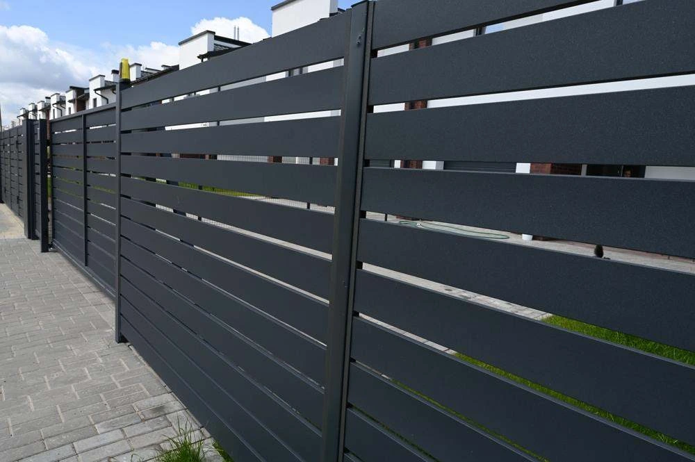 Modern aluminium slat fence installed at a Perth home by AF FENCING